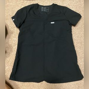 XS FIGS BLACK Catarina™ One-Pocket Scrub Top